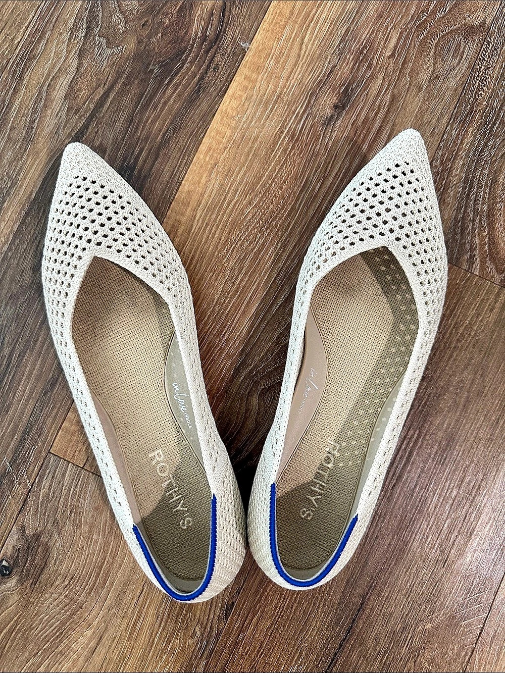 Rothy's The Point Woven Pointed-Toe Flats in White